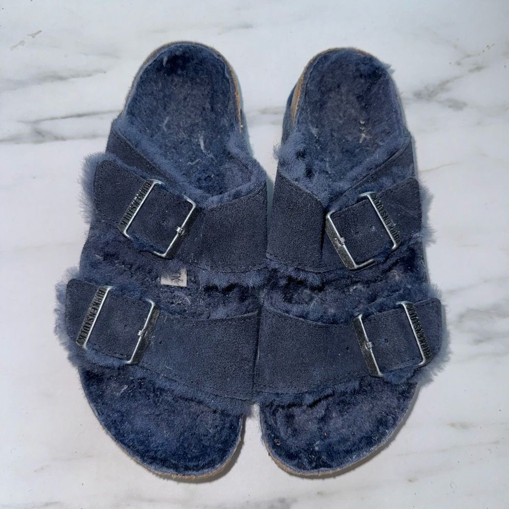 Arizona Shearling Suede Leather Birkenstock size 36 narrow